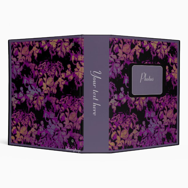 Plum Sunset Damask Photo Album Binder (Background)