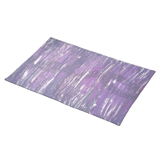 Plum Table | Purple Silver Splatter Brushstroke Placemat (On Table)