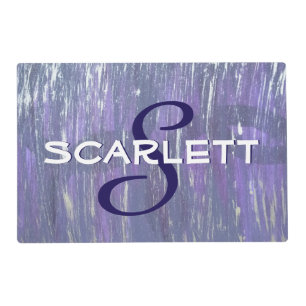 Plum Table Purple Silver Splatter Brushstroke Placemat