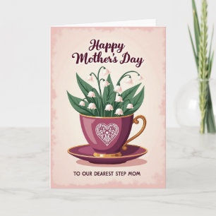 Plum Teacup Mothers Day Card