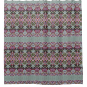 Plum Teal and Green Coral Shower Curtain