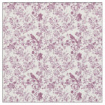 Plum Toile with Birds and Garden Roses Fabric