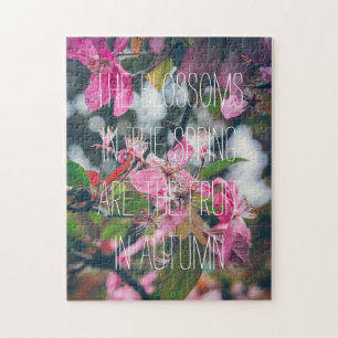 Plum Tree Branch with Pink Flowers Jigsaw Puzzle