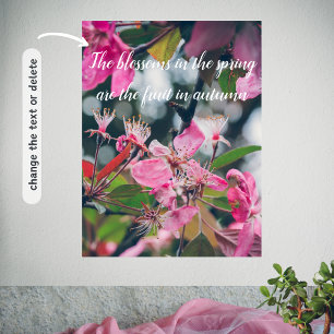 Plum Tree Branch with Pink Flowers Poster