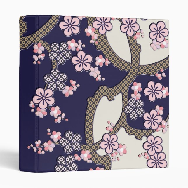 Plum tree flowers traditional japanese textile binder (Front/Spine)