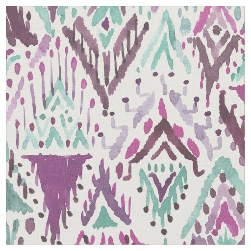Plum Triumphant Boho Chic Tribal Ikat Fabric