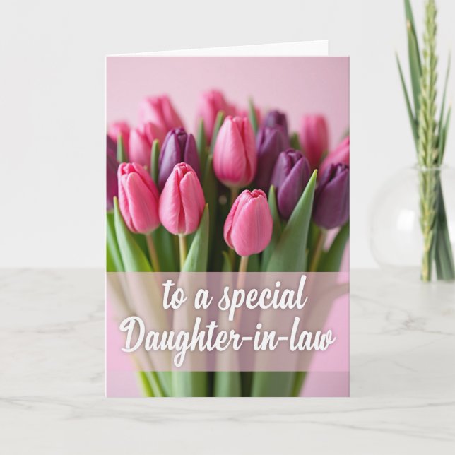 Plum Tulip Daughterinlaw Card (Front)