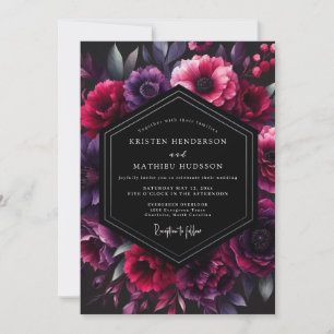 Plum Umbral Bloom Wedding Invitation
