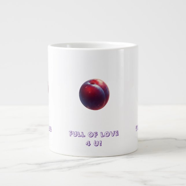 Plum Valentines Giant Coffee Mug (Front)