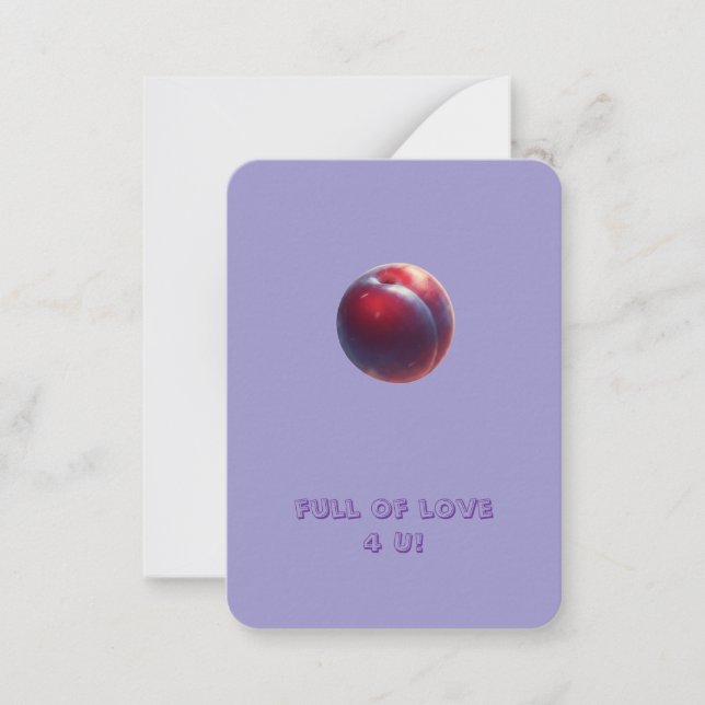Plum Valentines Note Card (Front)