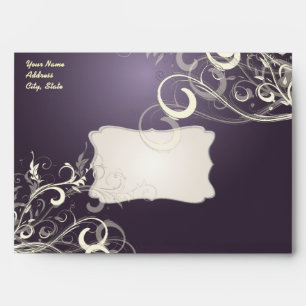Plum Vanilla Swirls, 5.25x7.25 Envelope