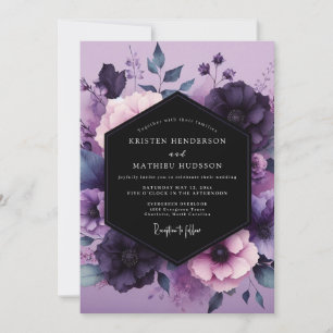 Plum Vesperal Bloom Wedding Invitation