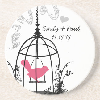 Plum Vintage Love Bird Coasters