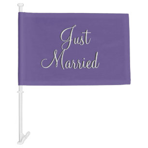 Plum Wedding Car Flag