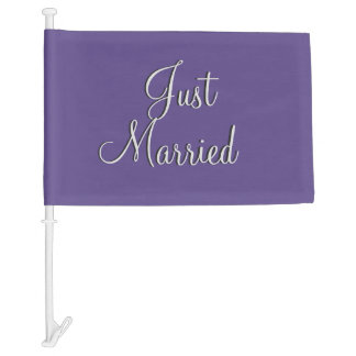 Plum Wedding Car Flag