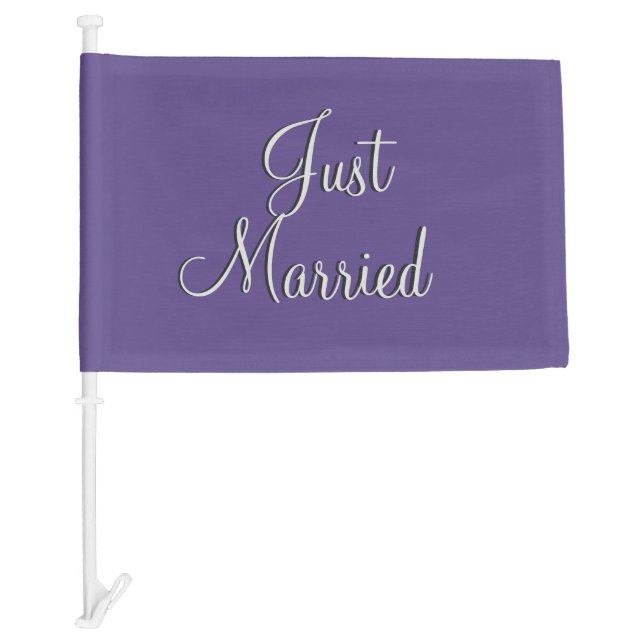 Plum Wedding Car Flag (Front)