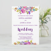 Plum Wedding Invitation Card with Monogram Backing (Standing Front)