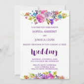 Plum Wedding Invitation Card with Monogram Backing (Front)