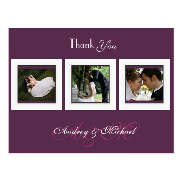 Plum/Wedding/Thank You Postcards