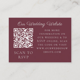 Plum White Orchid Pampas Grass Tropical Web QR Enclosure Card