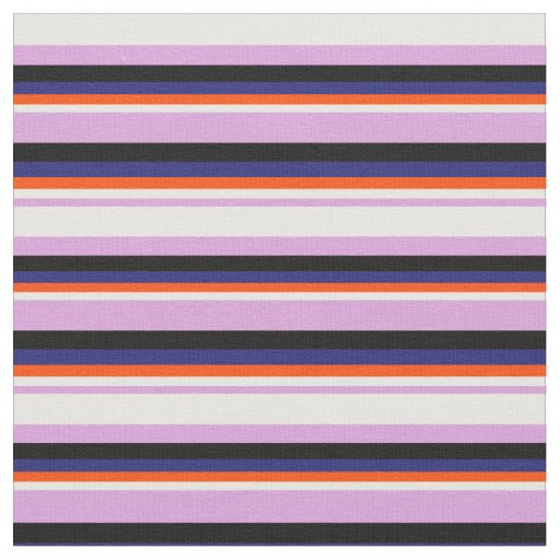 Plum, White, Red, Midnight Blue, and Black Lines Fabric