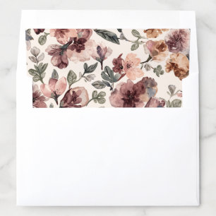 Plum Wildflower Watercolor Moody Botanical Garden Envelope Liner
