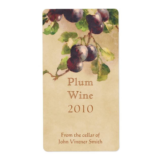 Plum wine bottle label (Front)
