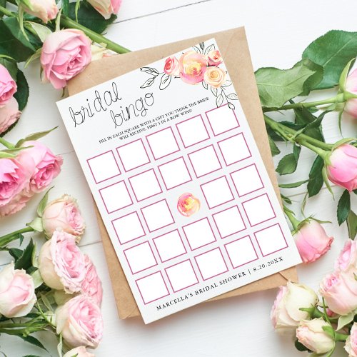 Plum Wine Bridal Bingo Card