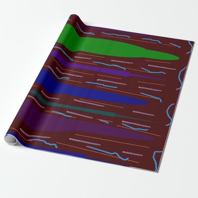 Plum wine brownish colors with patterns wrapping paper (Unrolled)