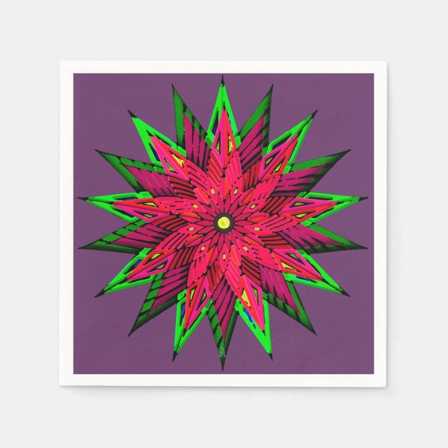 Plum Wonderful Poinsettia WOW Napkins (Front)