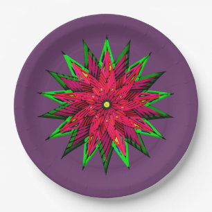 Plum Wonderful Poinsettia WOW Paper Plates