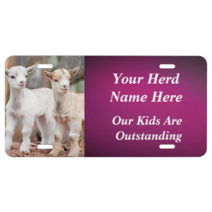 PLUM YOUR GOAT PHOTO and HERD NAME License Plate