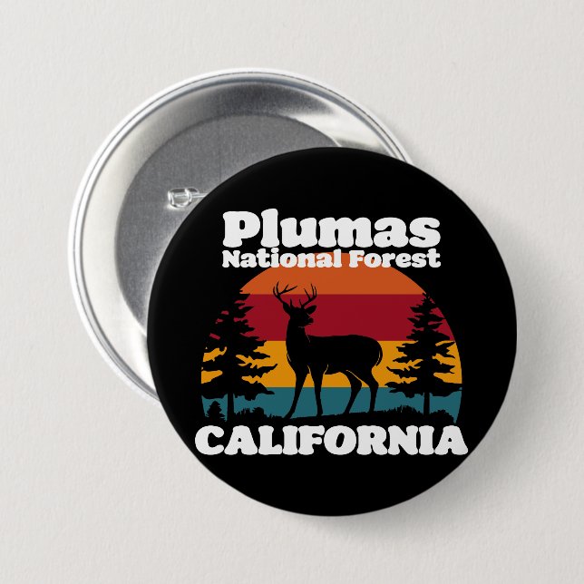Plumas National Forest California Button (Front & Back)