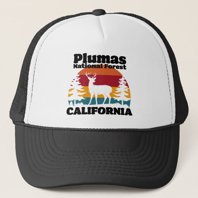 Plumas National Forest California Trucker Hat (Front)