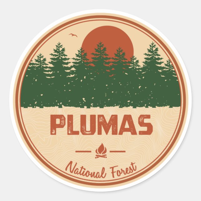 Plumas National Forest Classic Round Sticker (Front)