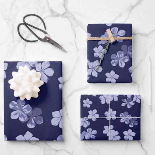 Plumbago Blue flowers Wrapping Paper Sheets