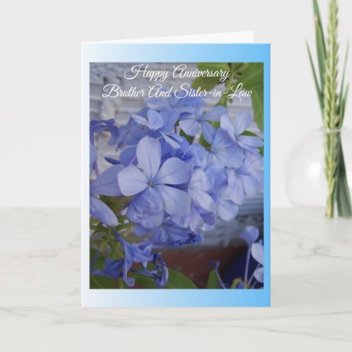 Plumbago Brother And Wife Personalized Anniversary Card