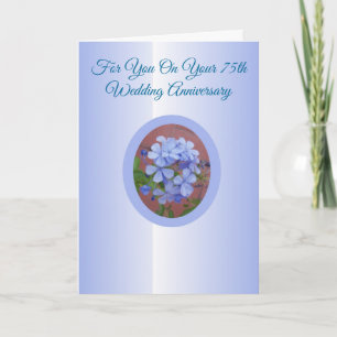 Plumbago Personalised 75th Wedding Anniversary Card