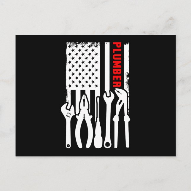 Plumber American Flag Plumbing Profession Job Gift Postcard (Front)