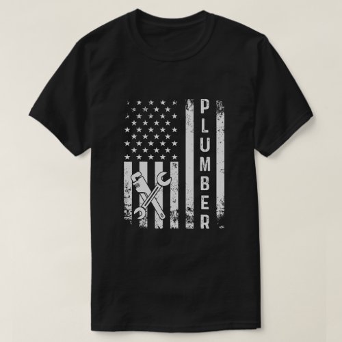 Plumber American Flag Plumbing T_Shirt