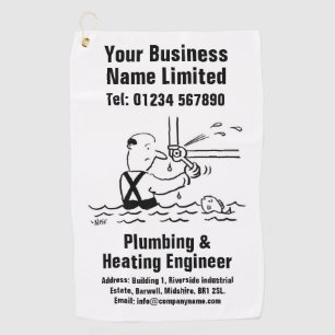 Plumber and Heating Engineer Design Golf Towel