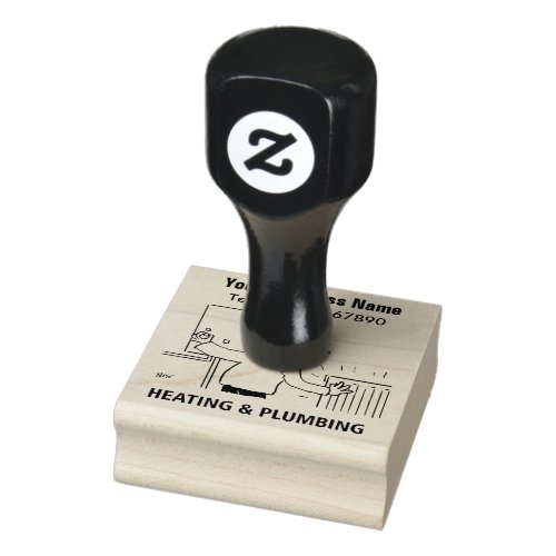 Plumber and Plumbing Central Heating Engineer Rubber Stamp