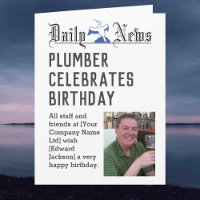 Plumber Birthday Card to Personalize