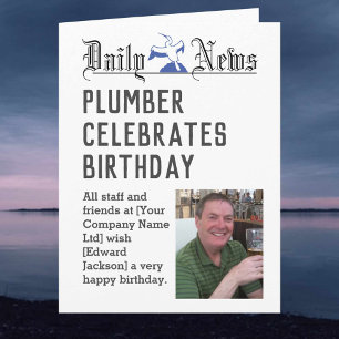 Plumber Birthday Card to Personalize