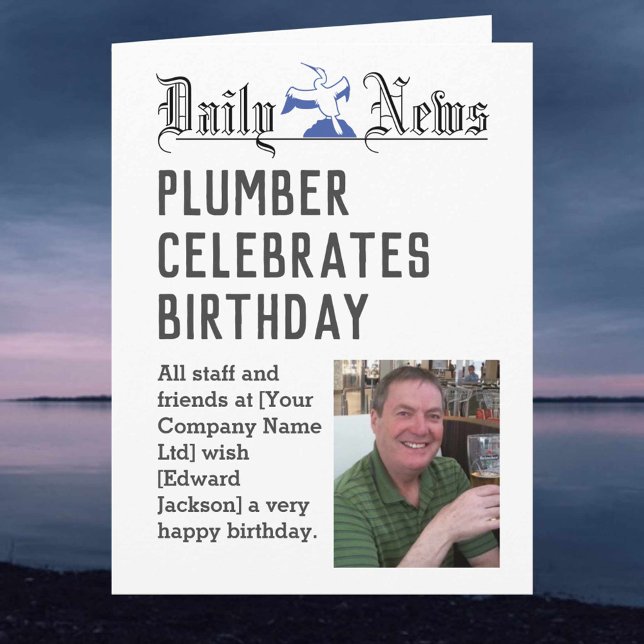 Plumber Birthday Card to Personalize (Creator Uploaded)