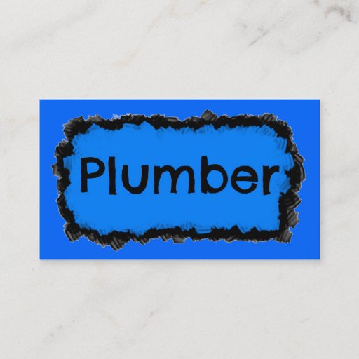 Customizable Plumber Black and Blue Business Card