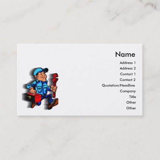 Customizable Plumber Business Card