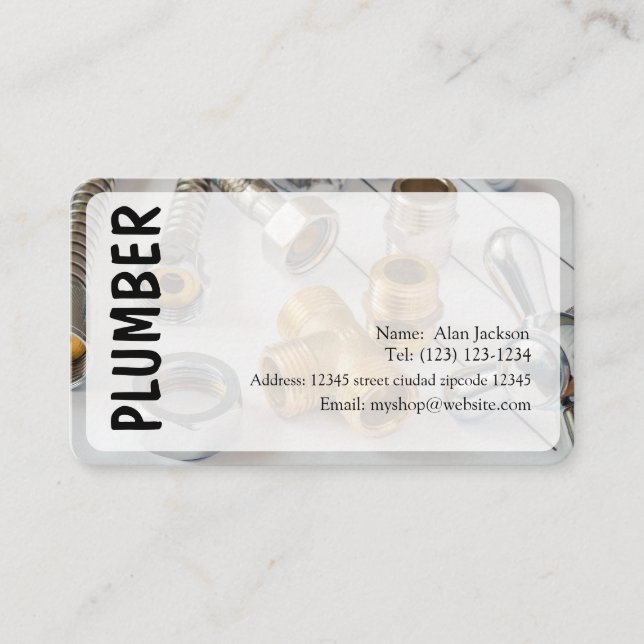 PLUMBER Business card editable (Front)
