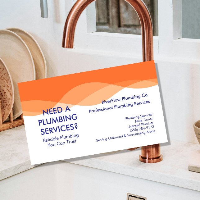 Plumber Business Card Template | Plumbing Services (Creator Uploaded)