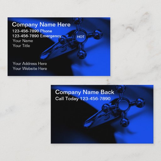 Customizable Plumber Business Cards